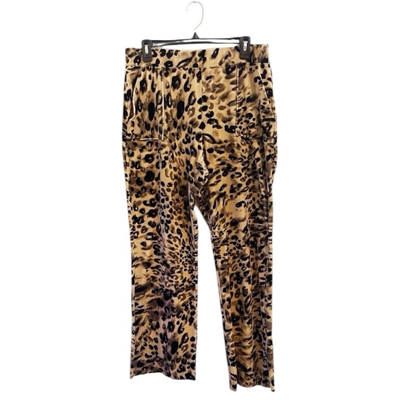 Juicy Couture Leopard Velvour Wideleg Pants Casual Fall  Winter Animalprint - Picture 1 of 5